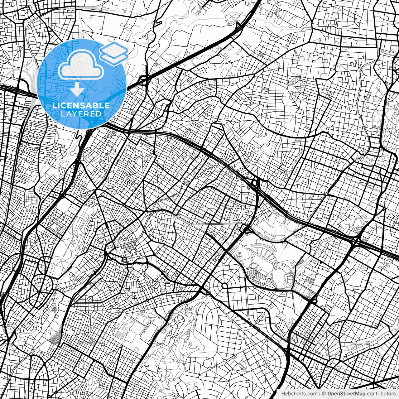 Layered PDF map of Irakleio, Attica, Greece