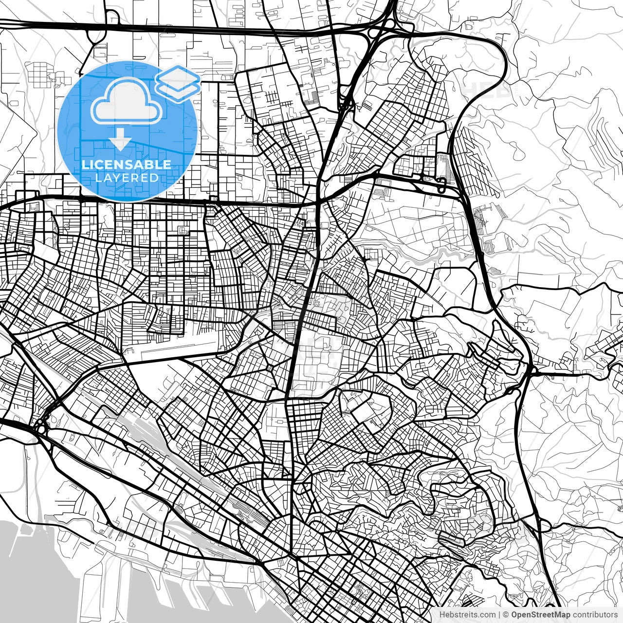 Layered PDF map of Stavroupoli, Central Macedonia, Greece