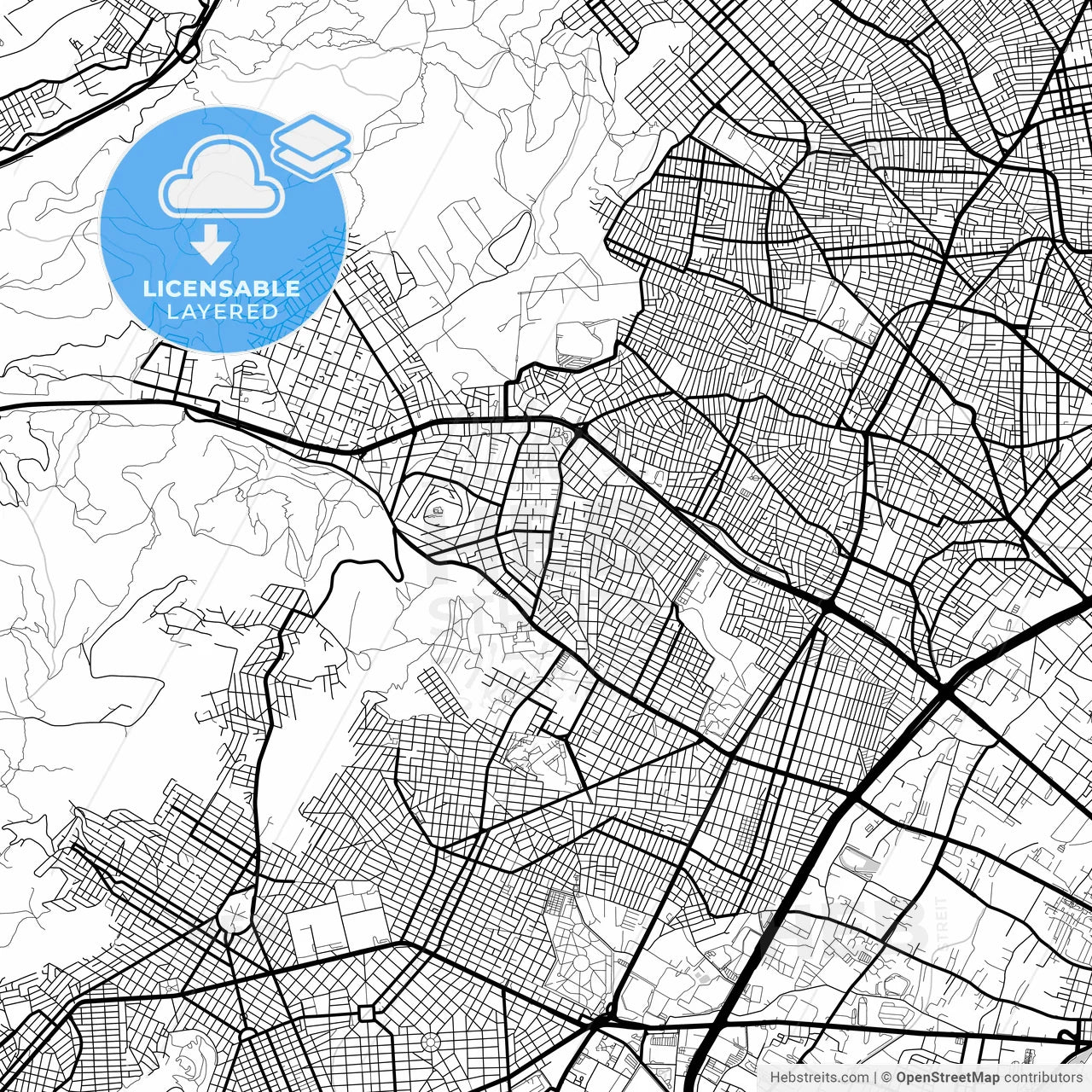 Layered PDF map of Chaidari, Attica, Greece