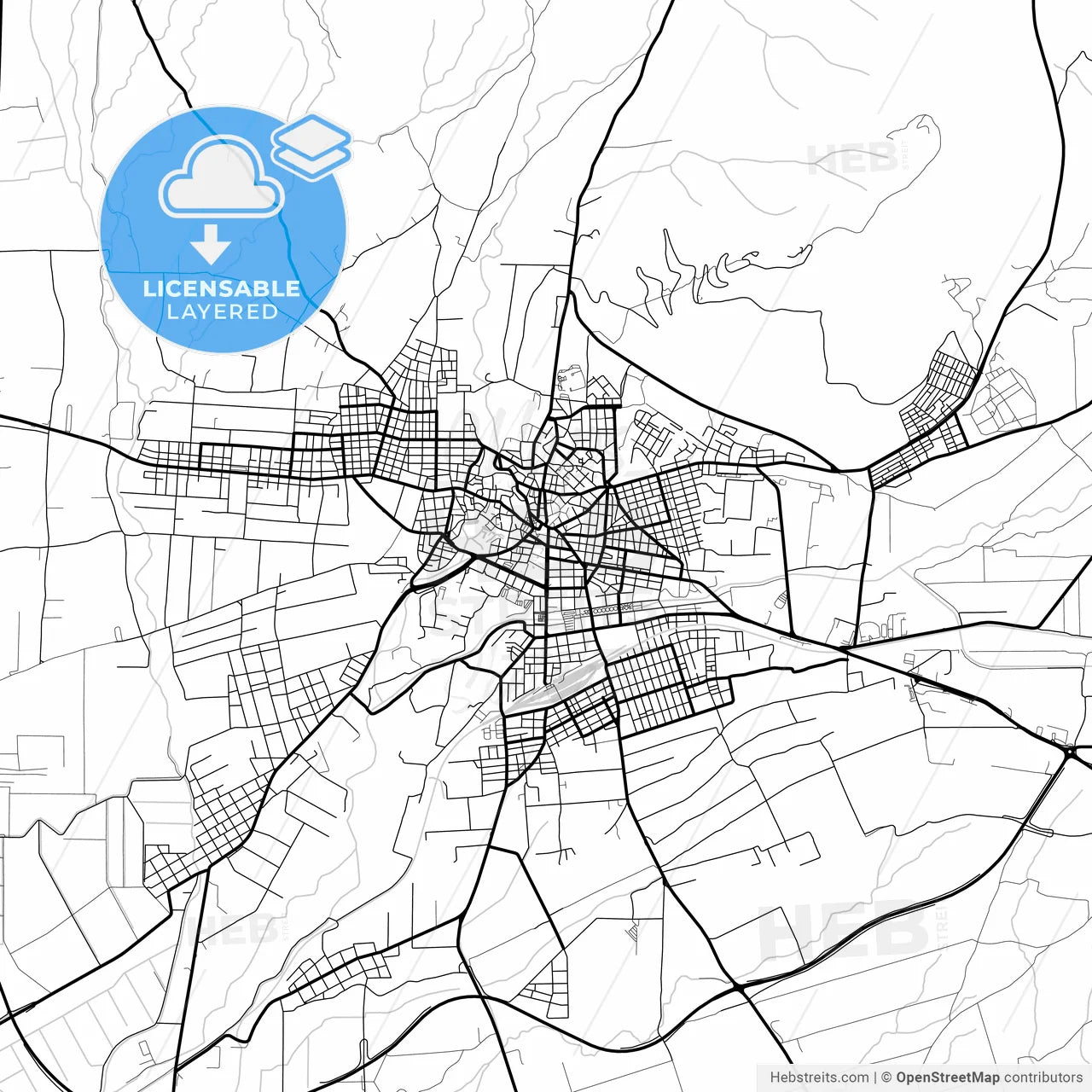 Layered PDF map of Drama, Eastern Macedonia and Thrace, Greece