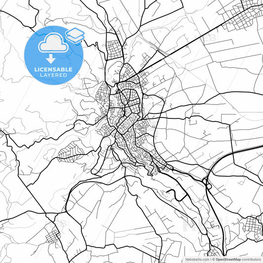 Layered PDF map of Veria, Central Macedonia, Greece