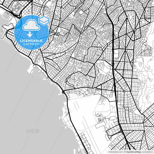 Layered PDF map of Alimos, Attica, Greece