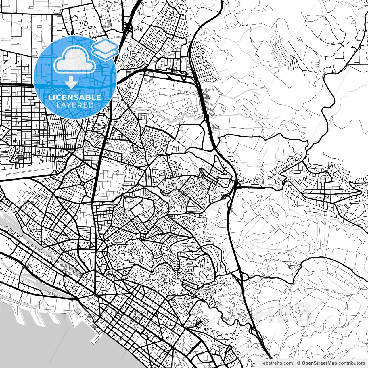 Layered PDF map of Polichni, Central Macedonia, Greece