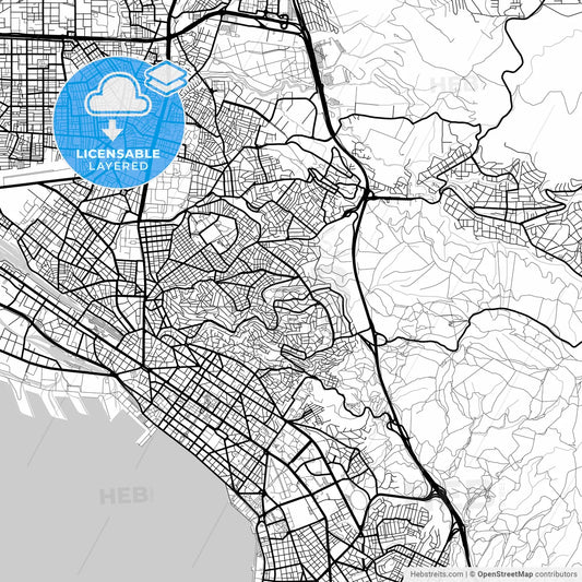Layered PDF map of Sykies, Central Macedonia, Greece