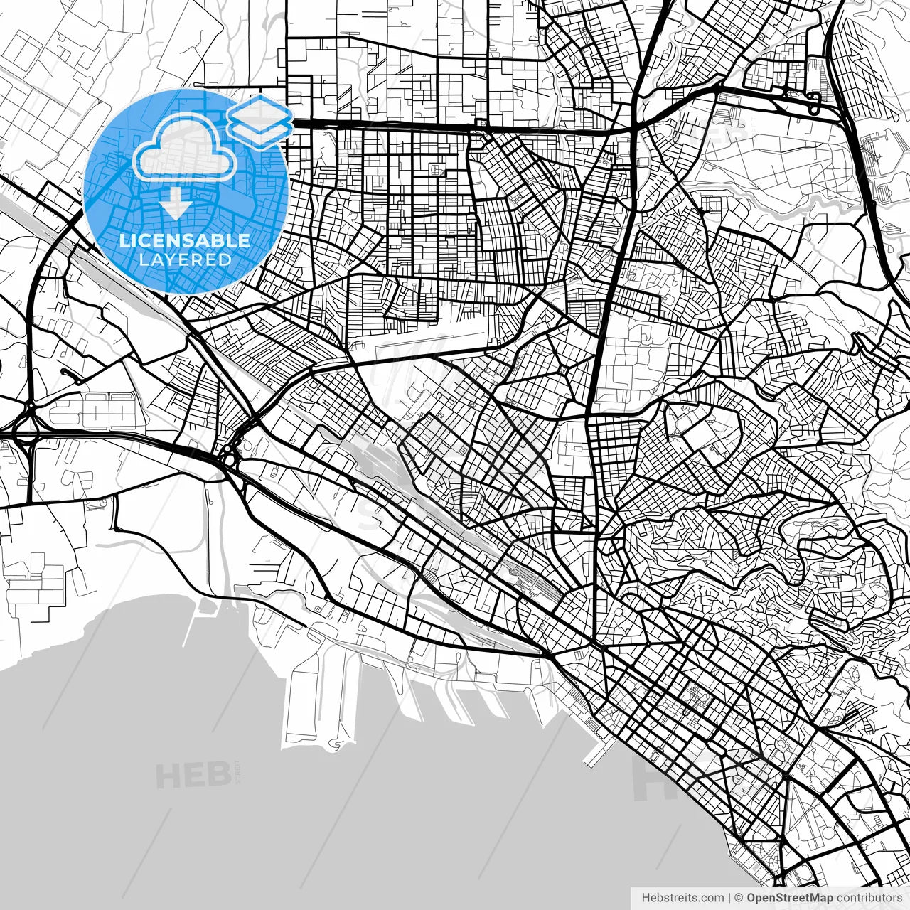 Layered PDF map of Ampelokipoi, Central Macedonia, Greece