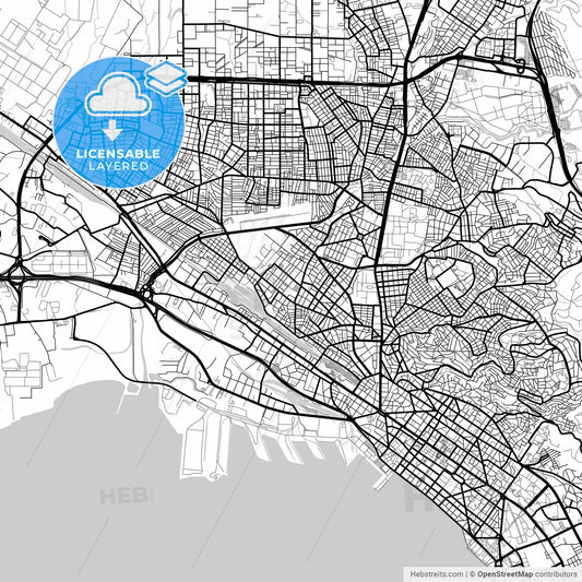 Layered PDF map of Ampelokipoi, Central Macedonia, Greece