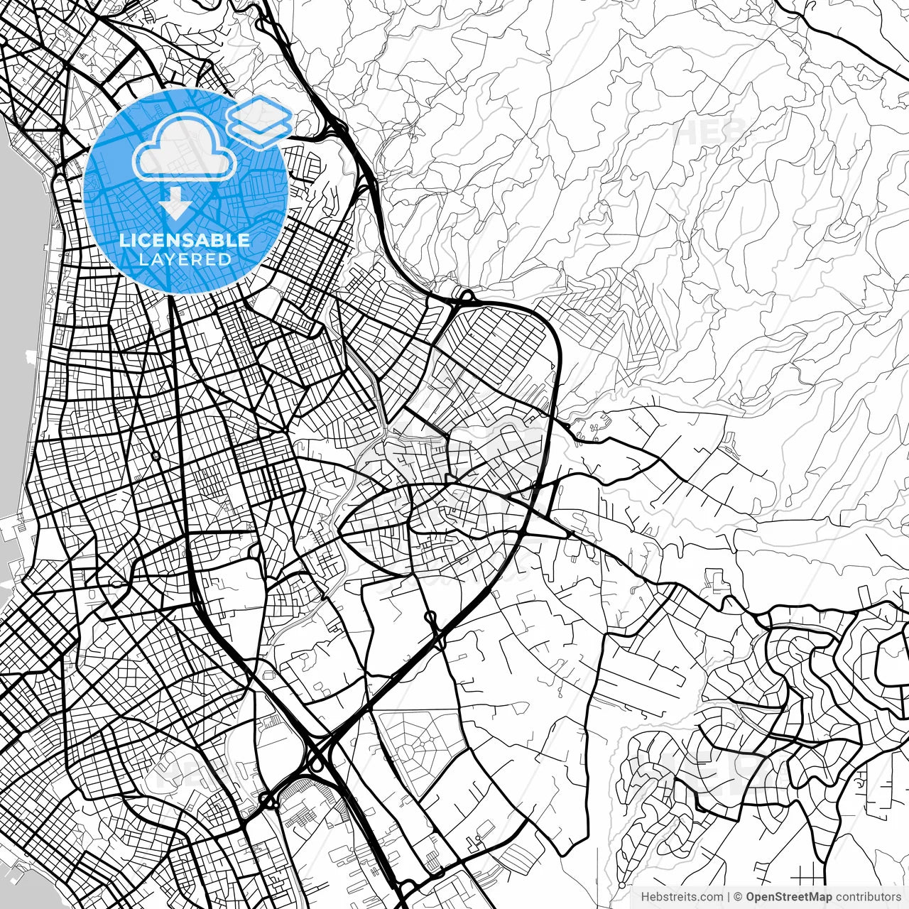Layered PDF map of Pylaia, Central Macedonia, Greece
