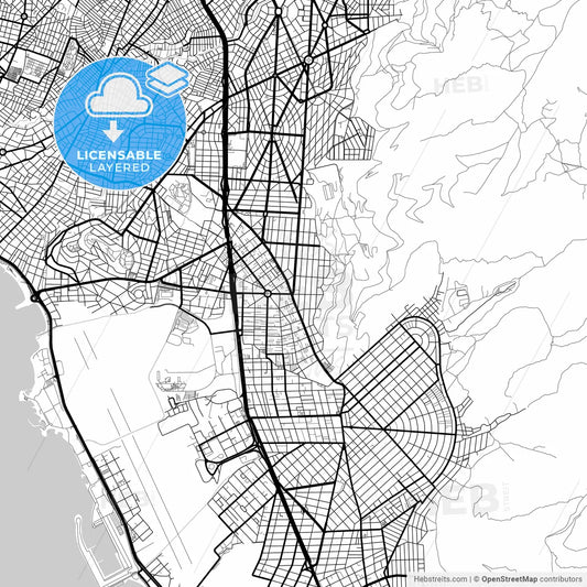 Layered PDF map of Argyroupoli, Attica, Greece