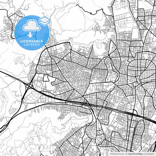 Layered PDF map of Ano Liosia, Attica, Greece