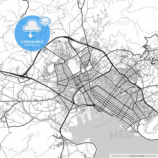 Layered PDF map of Nea Ionia, Thessaly, Greece