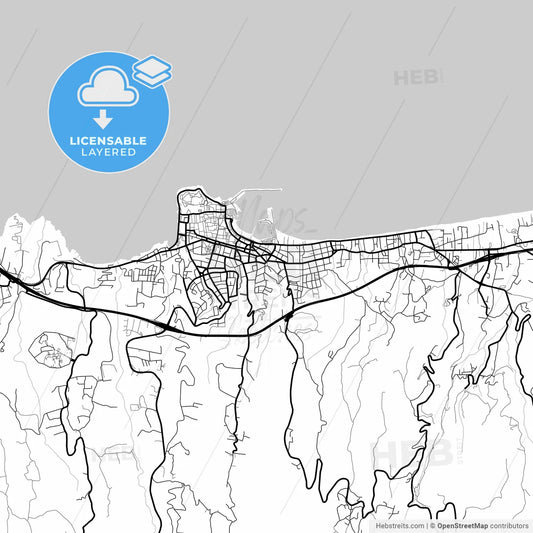 Layered PDF map of Rethymno, Crete, Greece