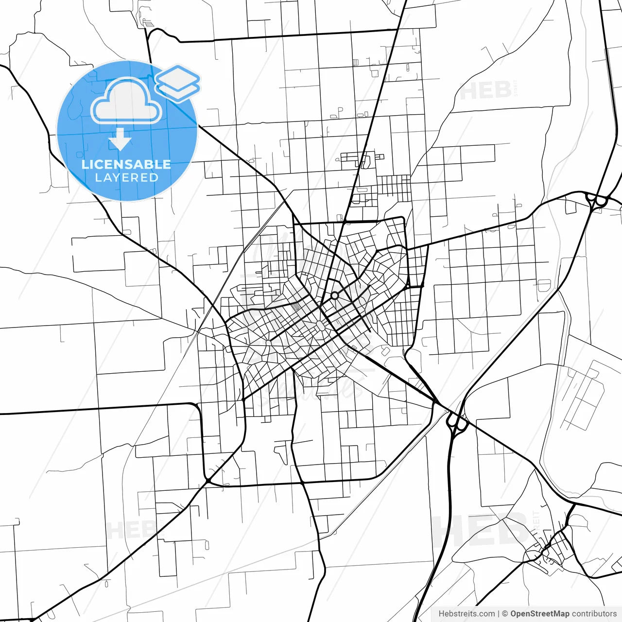 Layered PDF map of Ptolemaida, Western Macedonia, Greece
