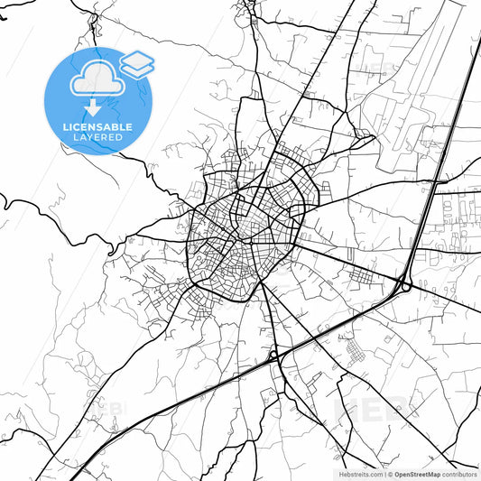 Layered PDF map of Tripoli, Peloponnese, Greece