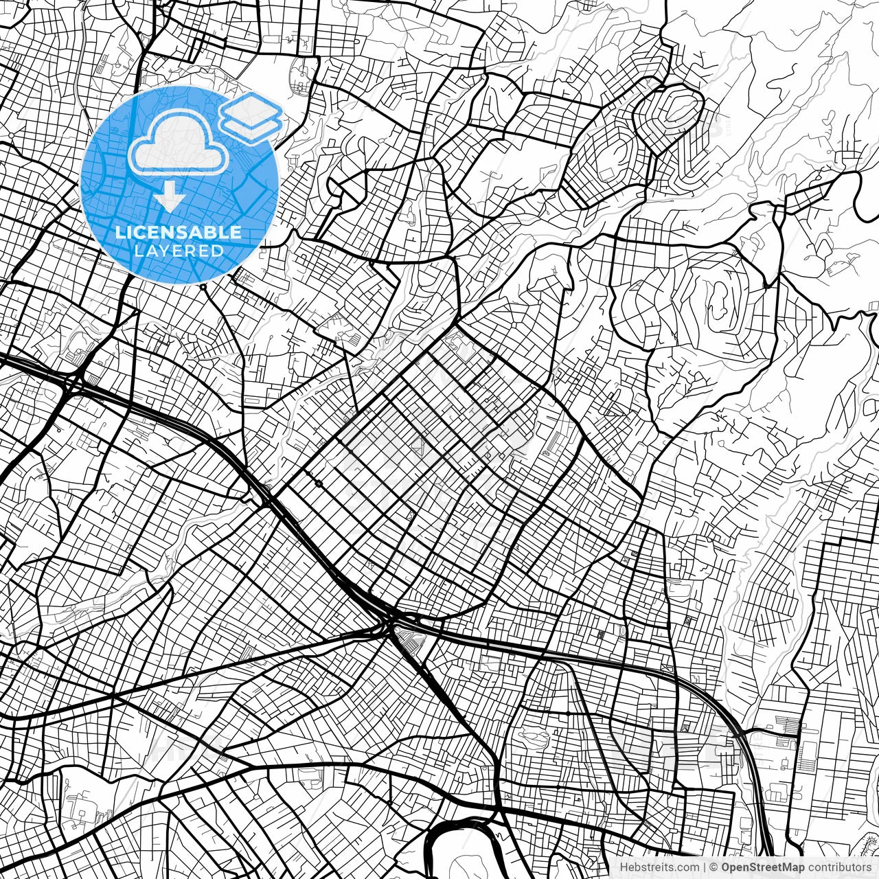 Layered PDF map of Vrilissia, Attica, Greece