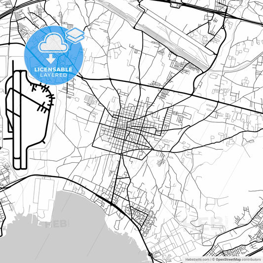 Layered PDF map of Aspropyrgos, Attica, Greece