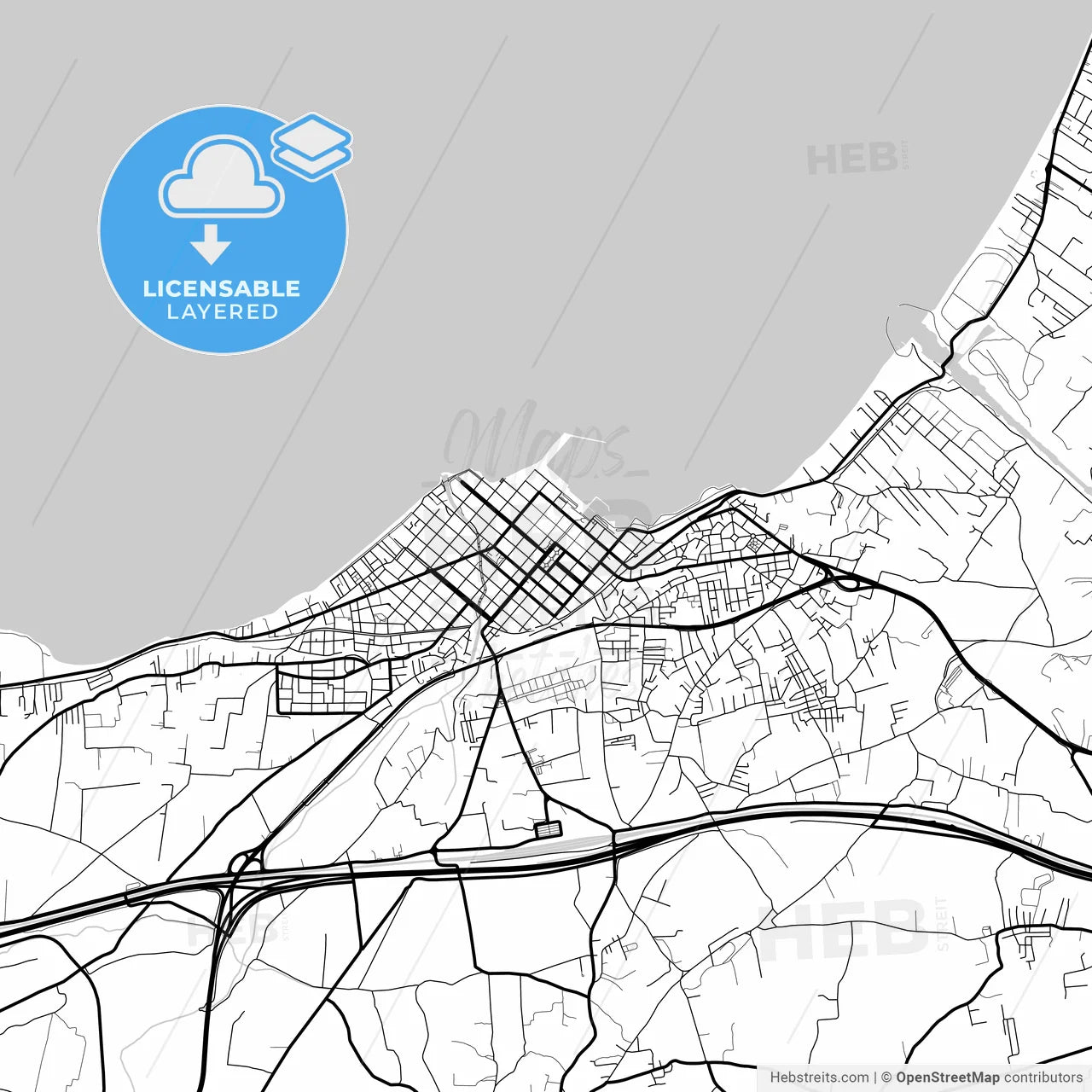 Layered PDF map of Corinth, Peloponnese, Greece