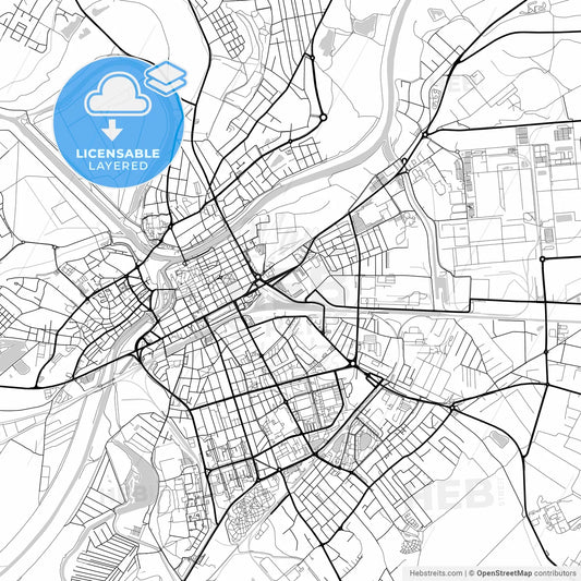 Layered PDF map of Győr, Győr-Moson-Sopron, Hungary