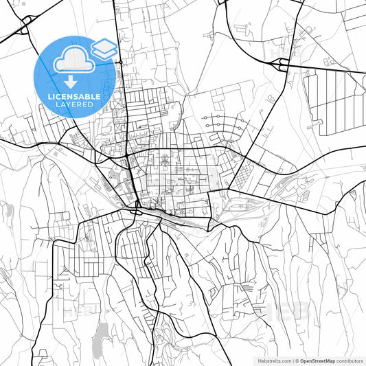 Layered PDF map of Kaposvár, Somogy, Hungary