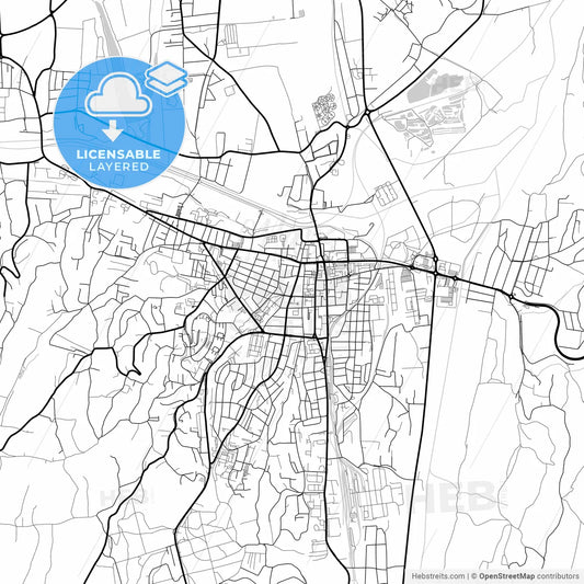 Layered PDF map of Zalaegerszeg, Zala, Hungary