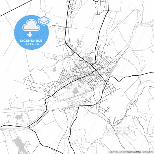Layered PDF map of Ajka, Veszprém, Hungary