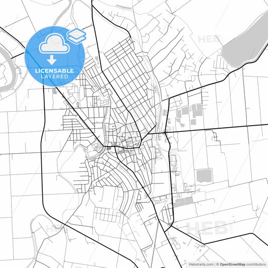 Layered PDF map of Szentes, Csongrád, Hungary