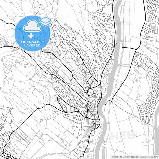 Layered PDF map of Szentendre, Pest, Hungary