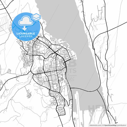 Layered PDF map of Akureyri, Akureyri, Iceland