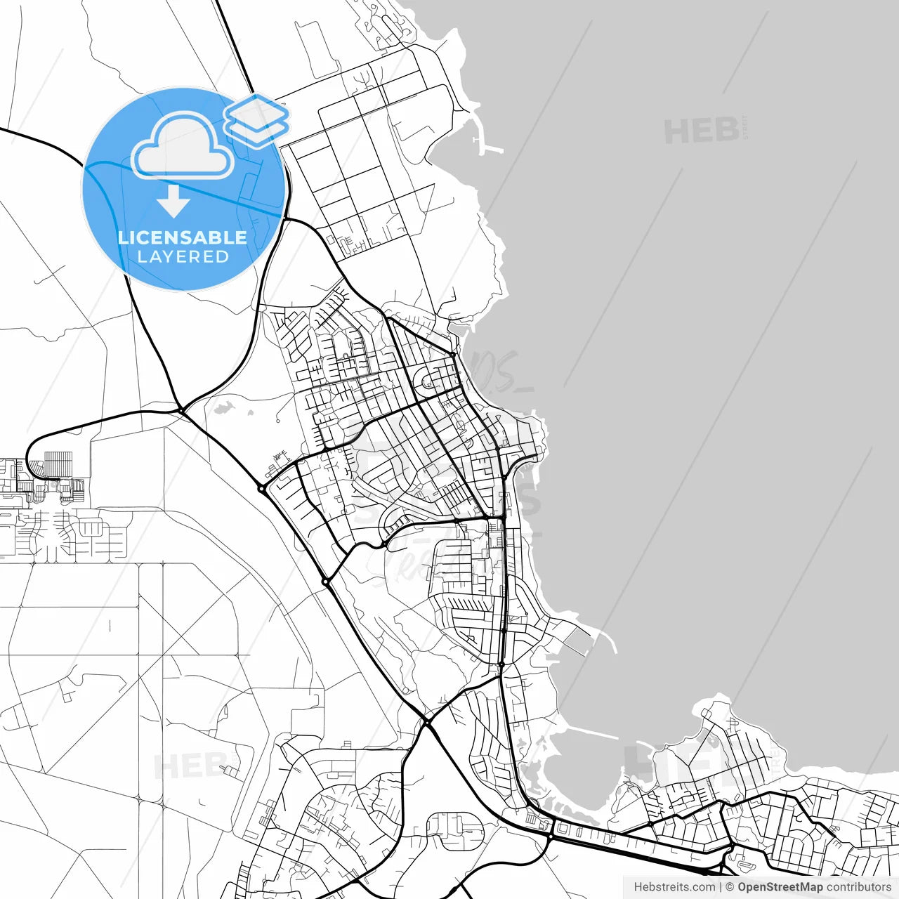 Layered PDF map of Reykjanesbær, Reykjanesbær, Iceland