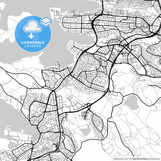 Layered PDF map of Garðabær, Garðabær, Iceland