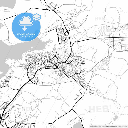 Layered PDF map of Mosfellsbær, Mosfellsbær, Iceland