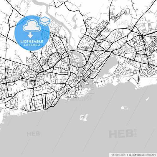 Layered PDF map of Galway, County Galway, Ireland