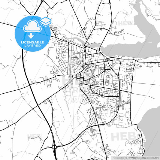Layered PDF map of Dundalk, County Louth, Ireland