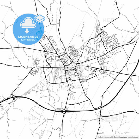Layered PDF map of Port Laoise, County Laois, Ireland