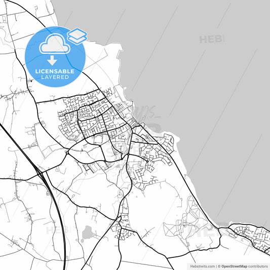Layered PDF map of Balbriggan, Fingal, Ireland