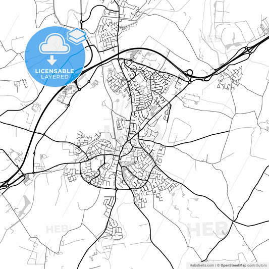 Layered PDF map of Naas, County Kildare, Ireland