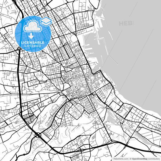 Layered PDF map of Palermo, Sicily, Italy