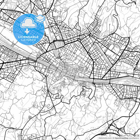Layered PDF map of Florence, Tuscany, Italy