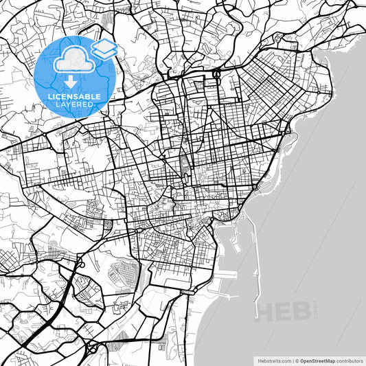 Layered PDF map of Catania, Sicily, Italy