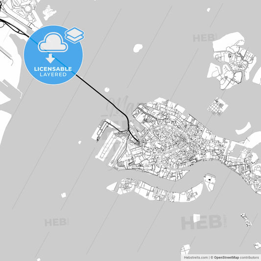 Layered PDF map of Venice, Veneto, Italy