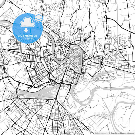 Layered PDF map of Verona, Veneto, Italy