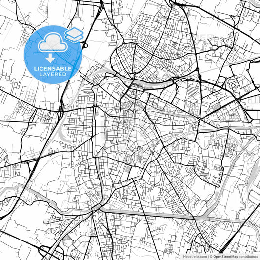 Layered PDF map of Padua, Veneto, Italy