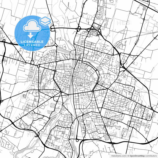 Layered PDF map of Parma, Emilia-Romagna, Italy