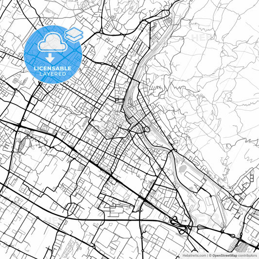 Layered PDF map of Prato, Tuscany, Italy