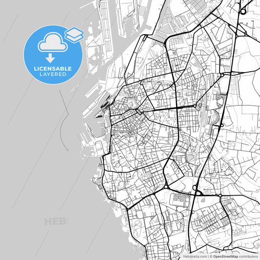 Layered PDF map of Livorno, Tuscany, Italy
