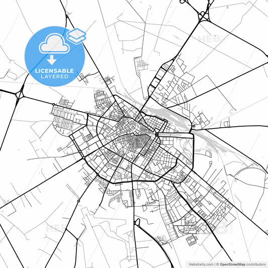 Layered PDF map of Foggia, Apulia, Italy