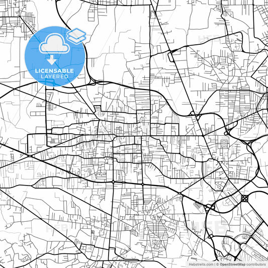 Layered PDF map of Giugliano in Campania, Campania, Italy