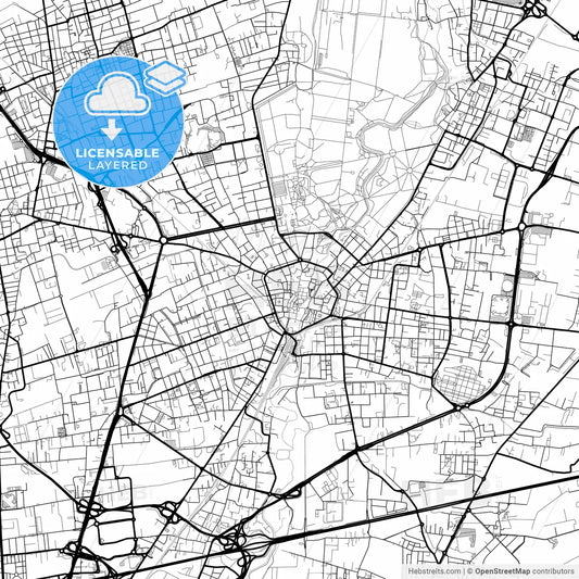 Layered PDF map of Monza, Lombardy, Italy