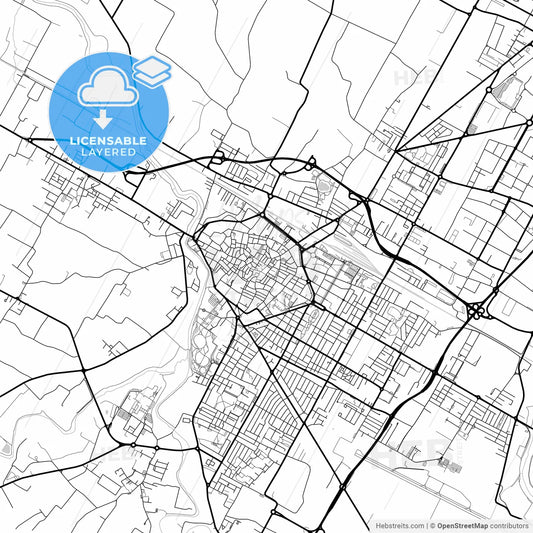 Layered PDF map of Forlì, Emilia-Romagna, Italy