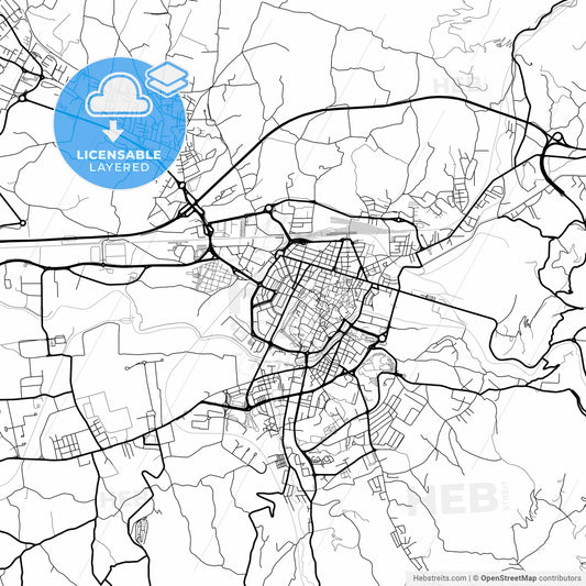Layered PDF map of Terni, Umbria, Italy