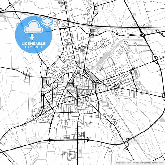 Layered PDF map of Novara, Piedmont, Italy